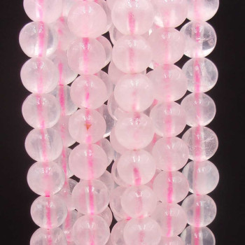 Quarzo rosa tondo liscio 10 mm grado A+ filo 40 cm