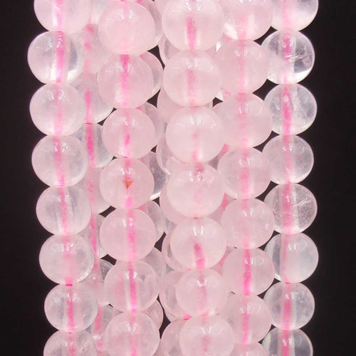 Quarzo rosa tondo liscio 10 mm grado A+ filo 40 cm