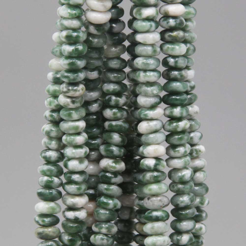 Agata verde muschiata Rondelle 4x2 mm filo 40 cm