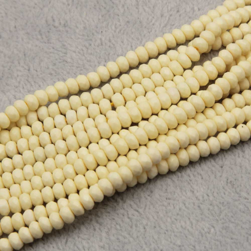Pietre dure rondelle agata bianco panna 4x3 mm filo 40 cm