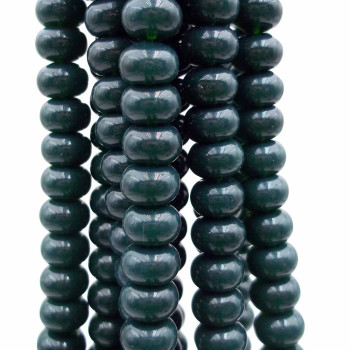Perline rondelle in vetro verde smeraldo 8x4.5 mm filo 40 cm