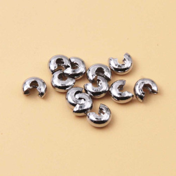 Copri schiaccini placcati oro bianco 18kt 3 mm 25 pz