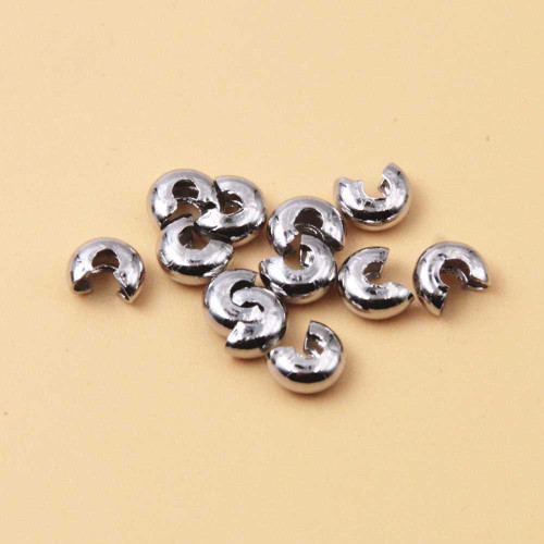Copri schiaccini placcati oro bianco 18kt 4 mm 25 pz