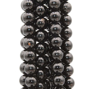 Tormalina nera tonda liscia 10 mm grado A+++ Filo 40 cm