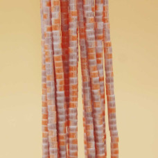 Perline in vetro tubicino 2.2x1.5 mm arancio bianco sporco filo 40 cm Perline in vetro tubicino 2.2x1.5 mm arancio bianco sporco filo 40 cm