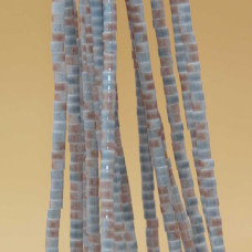 Perline in vetro tubicino 2.2x1.5 mm celeste chiaro rosa antico filo 40 cm