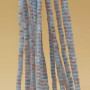 Perline in vetro tubicino 2.2x1.5 mm celeste chiaro rosa antico filo 40 cm