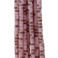 Perline in vetro tubicino 2.2x1.5 mm rosa antico marrone filo 40 cm