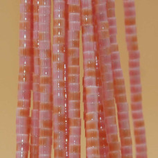 Perline in vetro tubicino 2.2x1.5 mm rosa bianche filo 40 cm