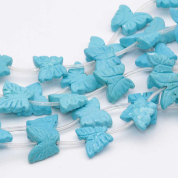 Farfalle turchese 12x16 mm filo 40 cm