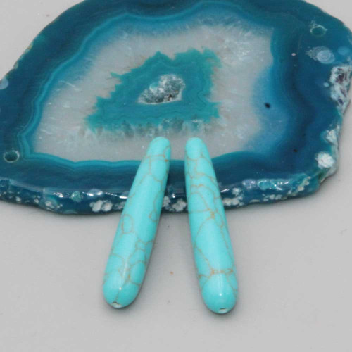 Gocce pasta turchese liscia 30x5.8 mm pacco 4 pz