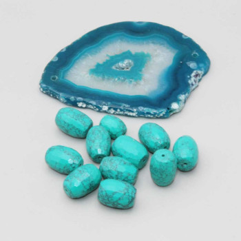 Turchese barilotto sfacc. 13x10 mm conf. 6 pz