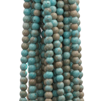 Turchese colorato tondo liscio 6 mm filo 40 cm