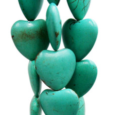 Turchese cuore 23 mm liscio pacco 2 pz