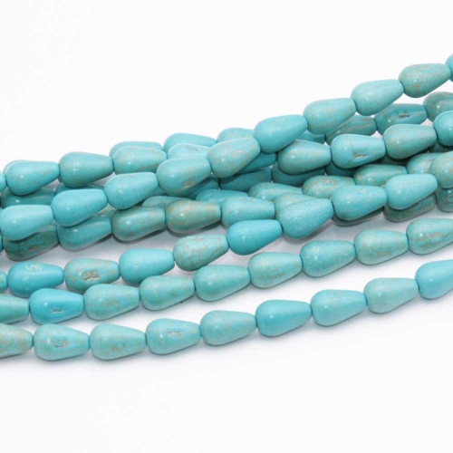 Turchese gocce 10x6 mm liscia filo 40 cm