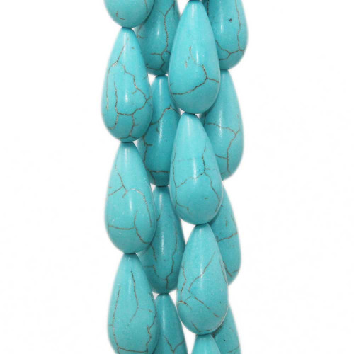 Turchese gocce lisce 25x12 mm 4 pz