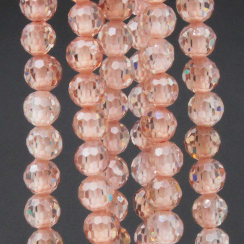 Zirconi tondi sfac. 4 mm light peach grado A++ filo 40 cm