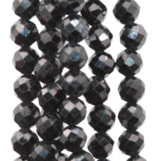 Zirconi tondi sfac. 4 mm neri grado A++ filo 40 cm Zirconi tondi sfac. 4 mm neri grado A++ filo 40 cm