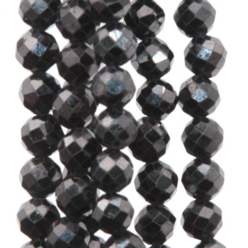 Zirconi tondi sfac. 4 mm neri grado A++ filo 40 cm