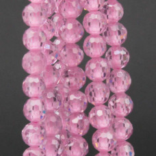 Zirconi tondi sfac. 4 mm rosa grado A++ rosa filo 40 cm