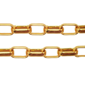 Catena in alluminio oro ovale 11x6,5 mm pacco 1 metro