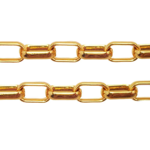 Catena in alluminio oro ovale 11x6,5 mm pacco 1 metro