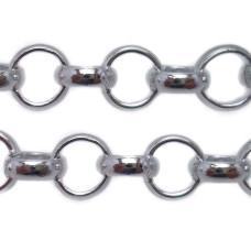 Catena rolò 10 mm argento in alluminio pacco 1 metro.