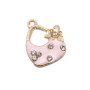 Borsetta rosa con finitura oro e strass 23x17 mm pacco 5 pz