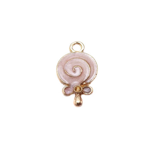 Charms lecca lecca 17 mm rosa pacco da 10 pezzi