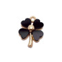 Charms quadrifoglio nero 19X14 mm 10 pz