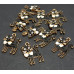Charms Gattino smaltato nero con strass 25x17 mm 10 pz
