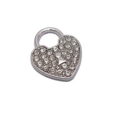 Charms cuore con strass 19x16 mm pacco 5 pezzi