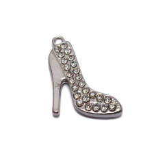 Charms scarpetta color rodio 25x20 mm pacco 10 pz