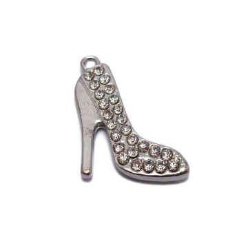 Charms scarpetta color rodio 25x20 mm pacco 10 pz