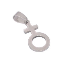 Ciondolo acciaio Simbolo femmina 25 mm 1 pezzo Ciondolo acciaio Simbolo femmina 25 mm 1 pezzo
