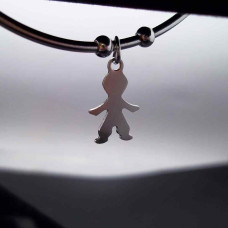 Charms bimbo in acciaio 16x10 mm pacco 10 pezzi