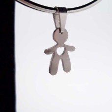 Charms acciaio Bimbo con cuore 16 mm 2 pz