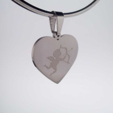 10 pezzi Charms acciaio cuore cupido 18 mm 10 pezzi Charms acciaio cuore cupido 18 mm