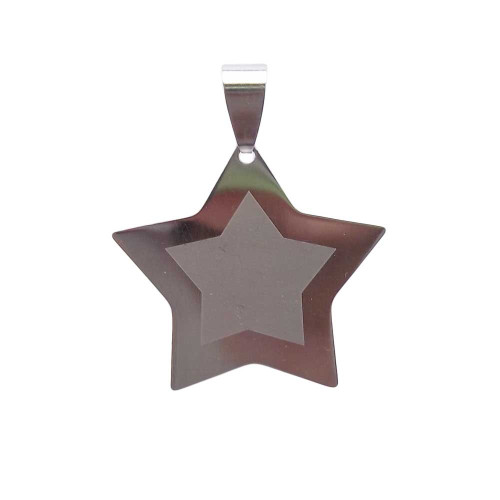 CIONDOLO ACCIAIO STELLA 30 MM 1 PEZZO