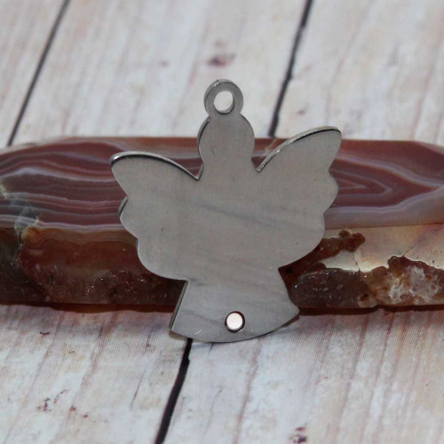 CIONDOLO IN ACCIAIO ANGELO 25X23 MM PACCO 1 PZ