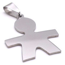 CIONDOLO IN ACCIAIO BIMBO 30x20 MM 1 PEZZO