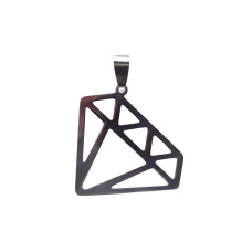 CIONDOLO IN ACCIAIO DIAMANTE 38x30 MM 1 PZ CIONDOLO IN ACCIAIO DIAMANTE 38x30 MM 1 PZ