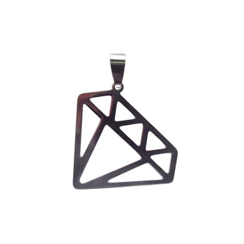 CIONDOLO IN ACCIAIO DIAMANTE 38x30 MM 1 PZ 