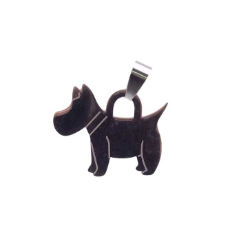 CIONDOLO IN ACCIAIO STILE TIFFANY CAGNOLINO 30x22 MM 1 PZ