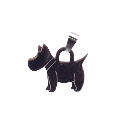 CIONDOLO IN ACCIAIO STILE TIFFANY CAGNOLINO 30x22 MM 1 PZ