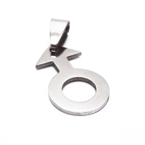 Ciondolo acciaio Simbolo maschio 25 mm 1 pezzo