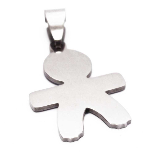 Ciondolo acciaio bimbo 25 mm pacco 1 pezzo