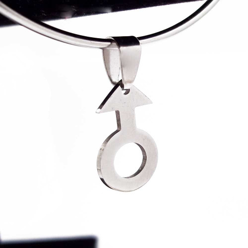 Ciondolo acciaio Simbolo maschio 25 mm 1 pezzo