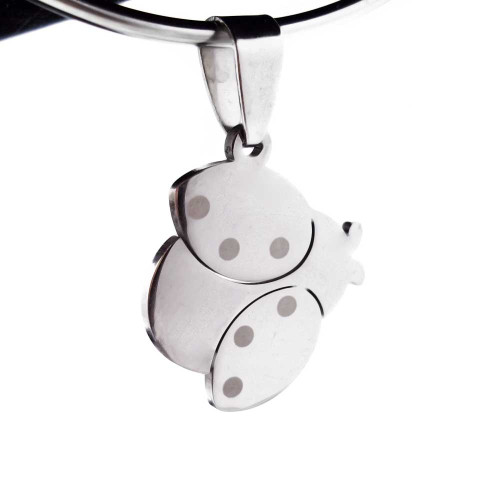 Ciondolo coccinella acciaio 21 mm pacco 1 pezzo