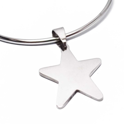 CIONDOLO IN ACCIAIO STELLA 20 MM 1 PEZZO